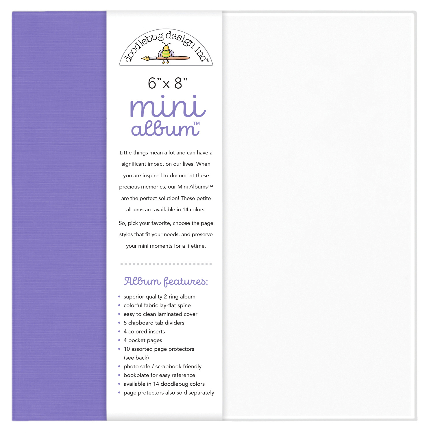 Doodlebug 6X8 Mini Album Lilac