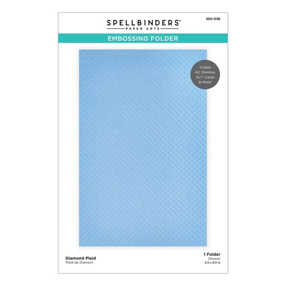 SPELLBINDERS DIAMOND PLAID EMBOSSING FOLDER