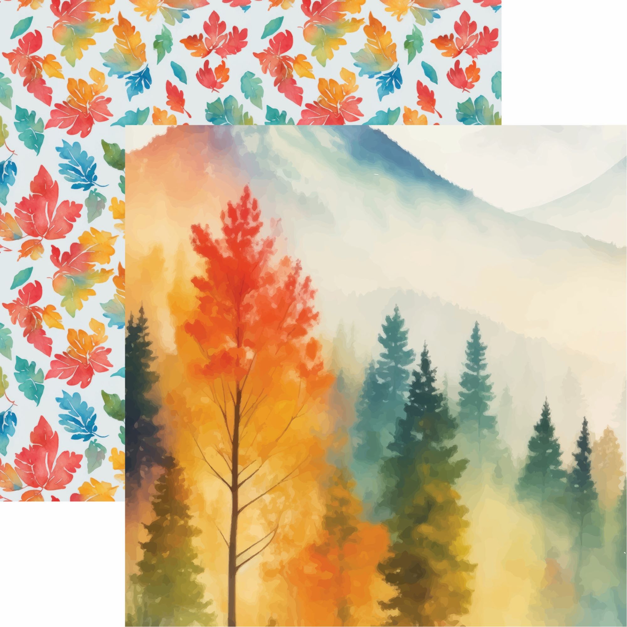 Reminisce Autumn Reflect 12X12 Autum Mountains