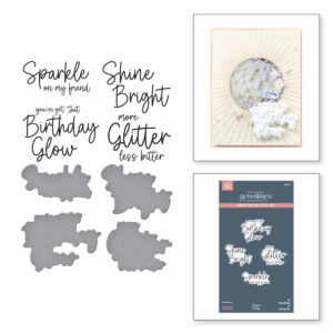 Spellbinders Sparkle On Sentiments Press Plate & Die Set From the Shine Bright Collection By Carissa Wiley
