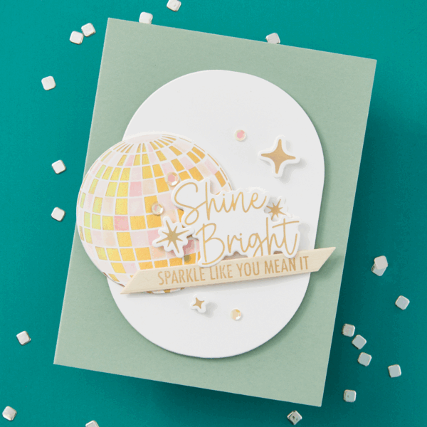Spellbinders Sparkle On Sentiments Press Plate & Die Set From the Shine Bright Collection By Carissa Wiley