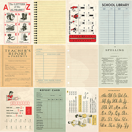 Carta Bella Back To School 12X12 3X4 Journaling Cards