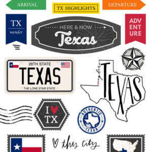 SCRAPBOOK CUSTOMS STATE STICKER TEXAS POSTAGE