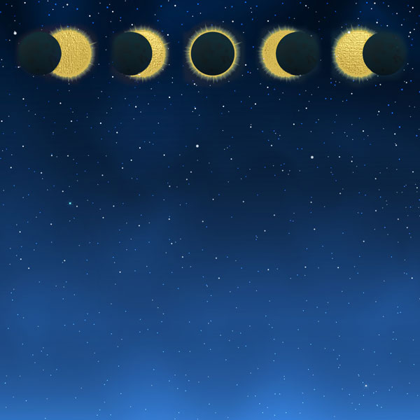 SCRAPBOOK CUSTOMS 12X12 TOTAL SOLAR ECLIPSE PHASES & PATTERN