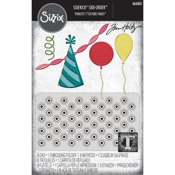 Sizzix 2D TF Embossing Folder w/8PK Thinlit Set Vault Side Order Celebrate By Tim Holtz Sizzix 2D TF Embossing Folder w/8PK Thinlit Set Vault Side Order Celebrate By Tim Holtz