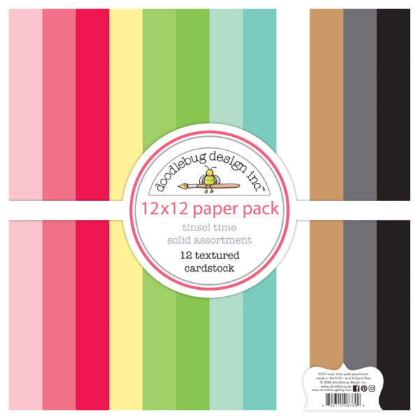 Doodlebug Tinsel Time Textured Cardstock Assortment Pack Doodlebug Tinsel Time Textured Cardstock Assortment Pack
