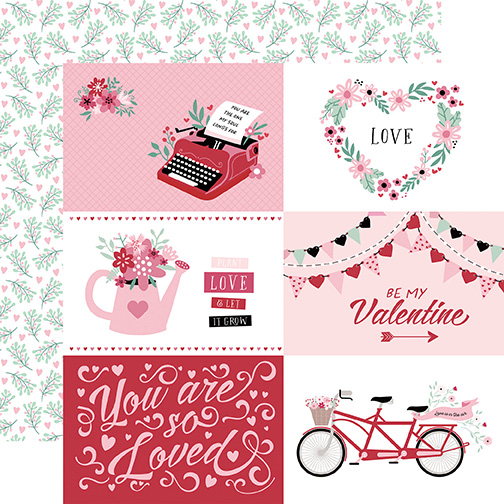 Echo Park Valentine's Day 12X12 6X4 Journaling Cards