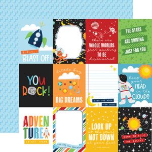 Echo Park Blast Off 12X12 3X4 Journaling Cards