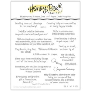 HONEY BEE INSIDE WELCOME BABY SENTIMENTS