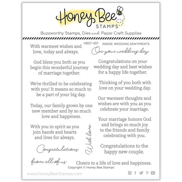 HONEY BEE INSIDE WEDDING SENTIMENTS