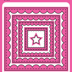 PINK & MAIN DIE REVERESED SCALLOP SQUARE