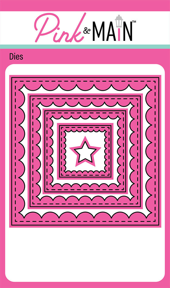 PINK & MAIN DIE REVERESED SCALLOP SQUARE