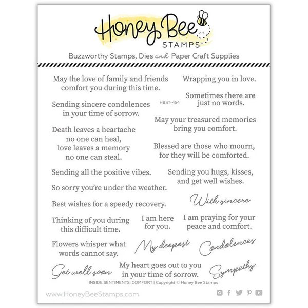 HONEY BEE STAMP INSIDE SENTIMENTS COMFORT