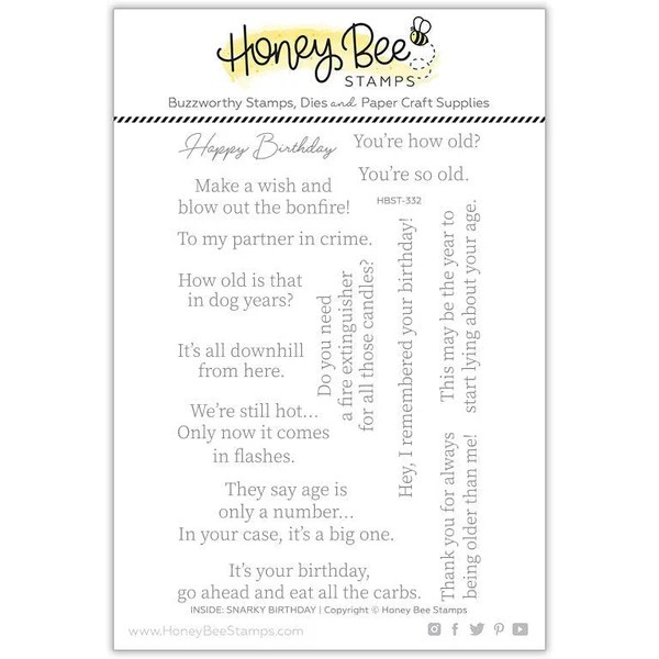 HONEY BEE STAMP INSIDE SNARKY BIRTHDAY SENTIMENTS