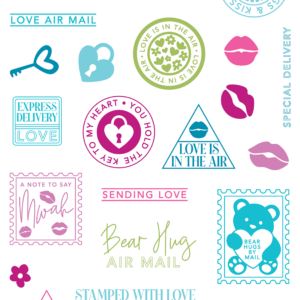 LDRS Stamp Hugs & Kisses Postage Collage