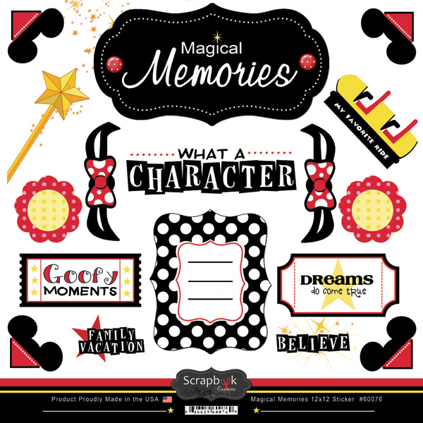 SCRAPBOOK CUSTOMS 12X12 STICKER MAGICAL MEMORIES