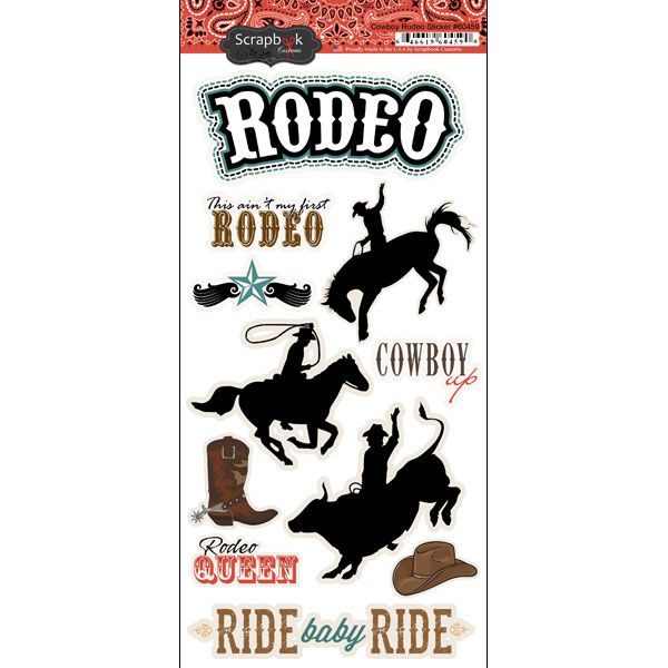 SCRAPBOOK CUSTOMS STICKER COWBOY RODEO