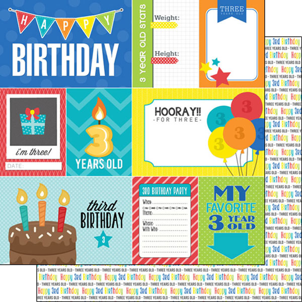 SCRAPBOOK CUSTOMS 12X12 BIRTHDAY 3RD