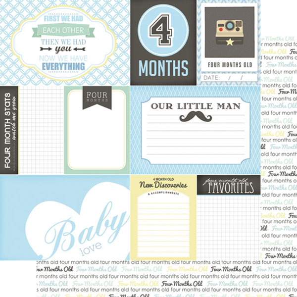 SCRAPBOOK CUSTOMS 12X12 BABY BOY 4TH MONTH
