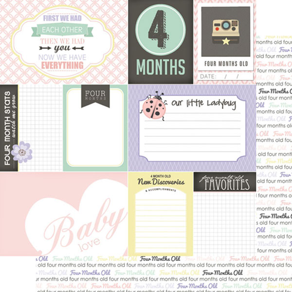 SCRAPBOOK CUSTOMS 12X12 BABY GIRL 4TH MONTH