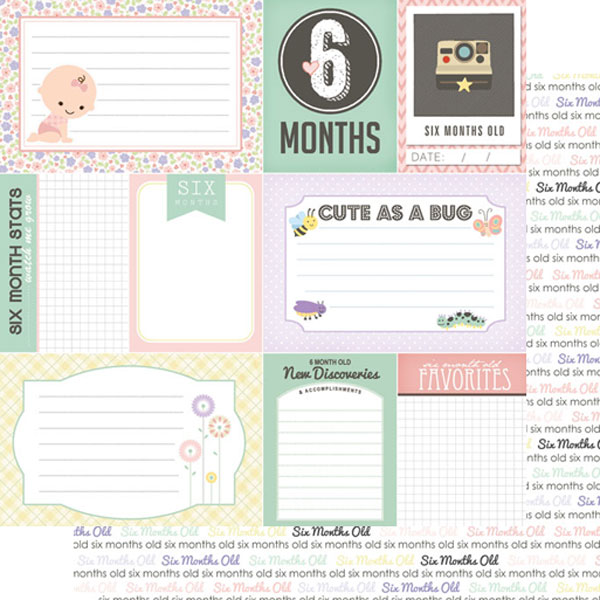 SCRAPBOOK CUSTOMS 12X12 BABY GIRL 6TH MONTH