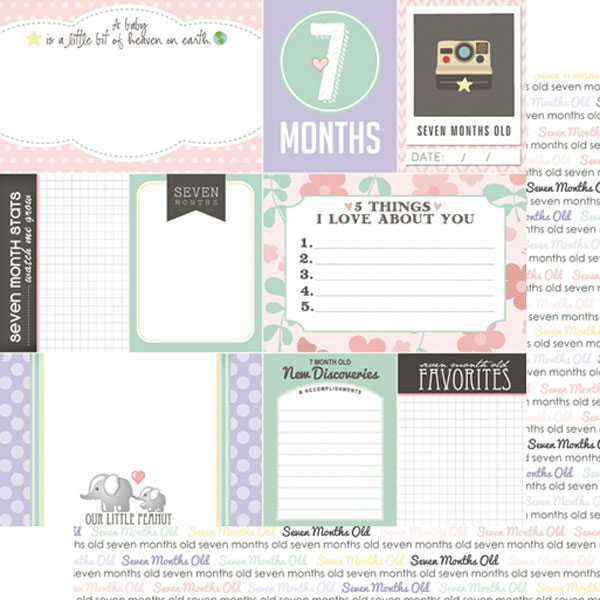 SCRAPBOOK CUSTOMS 12X12 BABY GIRL 7TH MONTH