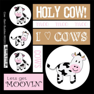 SCRAPBOOK CUSTOMS STICKER BARN BUDDIES COW