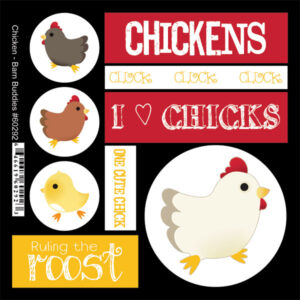 SCRAPBOOK CUSTOMS STICKER BARN BUDDIES CHICKENS