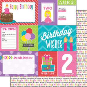 SCRAPBOOK CUSTOMS 12X12 2ND BIRTHDAY GIRL JOURNAL
