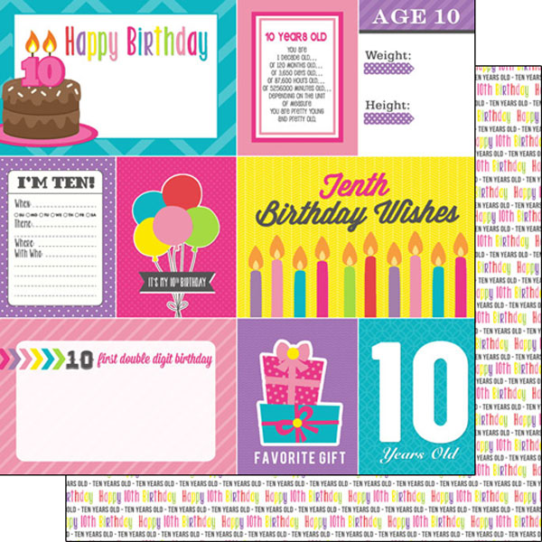SCRAPBOOK CUSTOMS 12X12 10TH BIRTHDAY GIRL JOURNAL