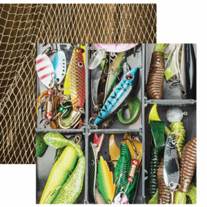 REMINISCE GONE FISHING 12X12 LURES GALORE