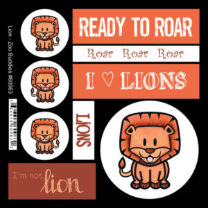 SCRAPBOOK CUSTOMS STICKER ZOO BUDDIES LIONS