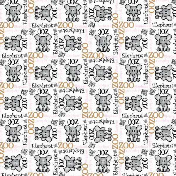 SCRAPBOOK CUSTOMS 12X12 ZOO BUDDIES ELEPHANT