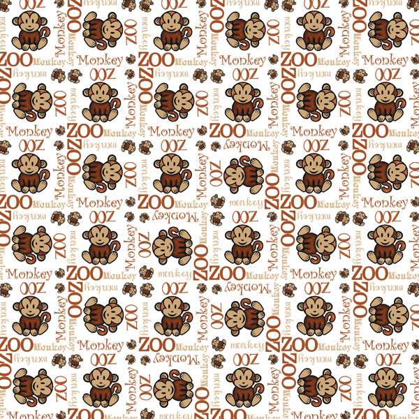 SCRAPBOOK CUSTOMS 12X12 ZOO BUDDIES MONKEY