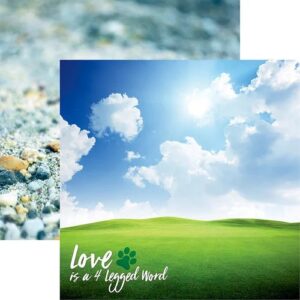 REMINISCE PAWPRINTS ON 12X12 LOVE IS A 4 LEGGED WORD