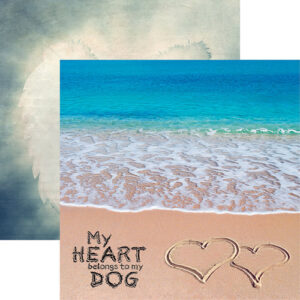 REMINISCE PAWPRINTS ON 12X12 MY HEART BELONGS TO MY DOG