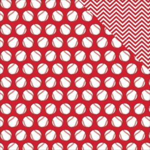 REMINISCE BASEBALL 12X12 BASEBALL RED