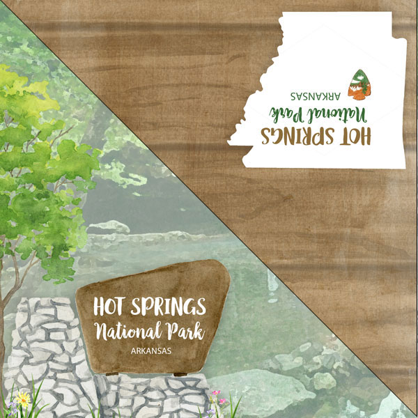 SCRAPBOOK CUSTOMS 12X12 HOT SPRINGS NATIONAL PARK