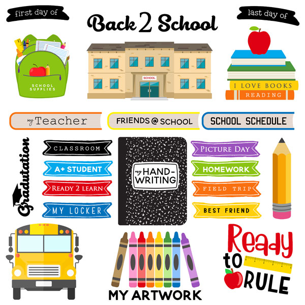 SCRAPBOOK CUSTOMS 12X12 SCHOOL RULER CUT-OUTS