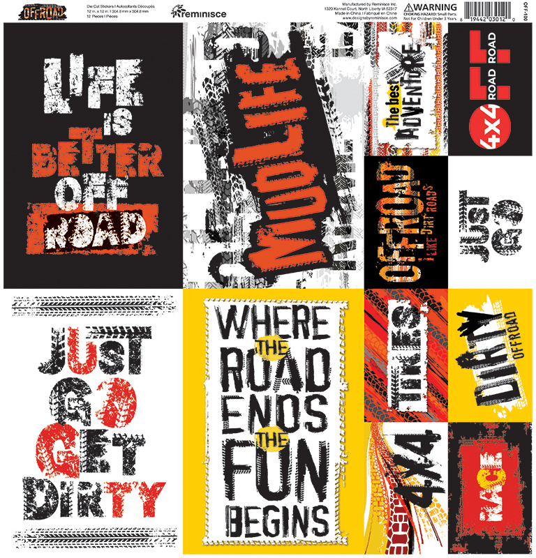 REMINISCE OFF ROAD 12X12 STICKER SHEET