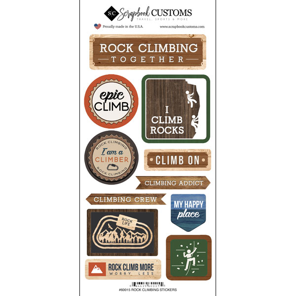 SCRAPBOOK CUSTOMS ROCK CLIMBING LIFE IS GOOD STICKER