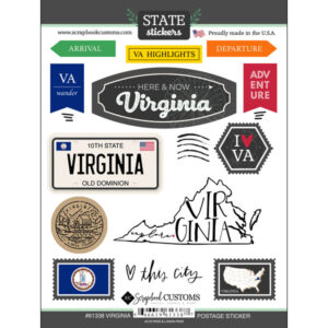 SCRAPBOOK CUSTOMS STATE STICKER VIRGINIA POSTAGE STICKER