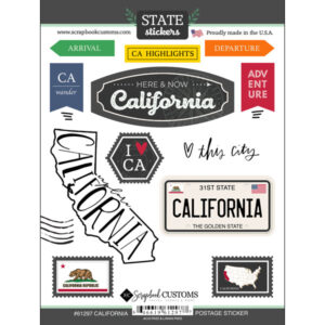 SCRAPBOOK CUSTOMS STATE STICKER CALIFORNIA POSTAGE