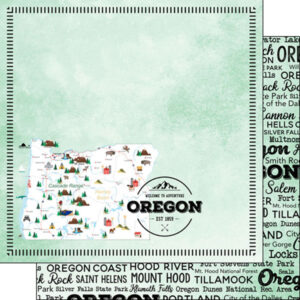 ScRAPBOOK CUSTOMS POSTAGE MAP 12X12 OREGON