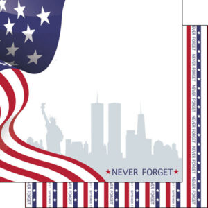 SCRAPBOOK CUSTOMS 12X12 NEVER FORGET STARS & STRIPES