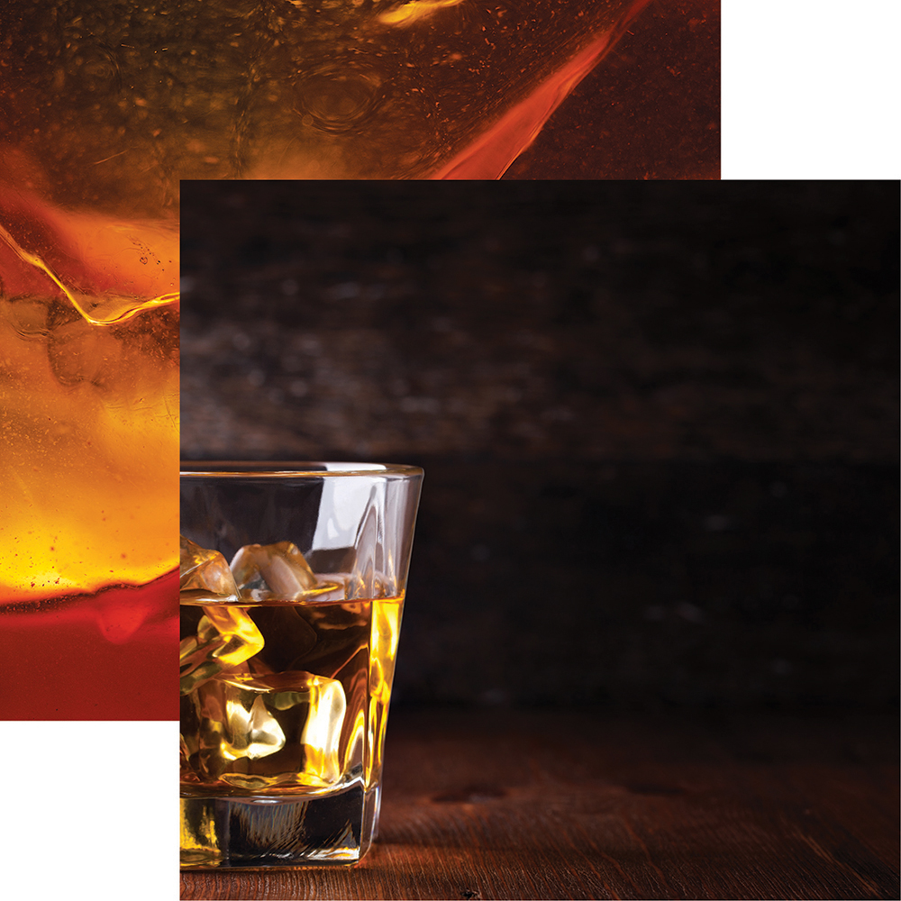 REMINISCE BOURBON SCOTCH WHISKEY 12X12 ON THE ROCKS