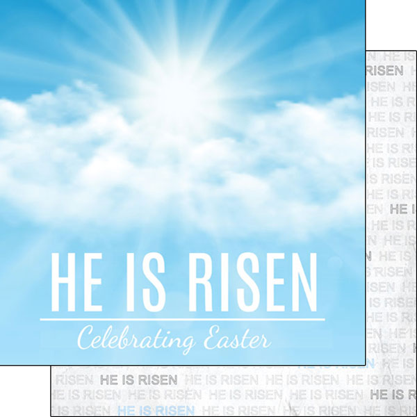 SCRAPBOOK CUSTOMS HE IS RISEN 12X12