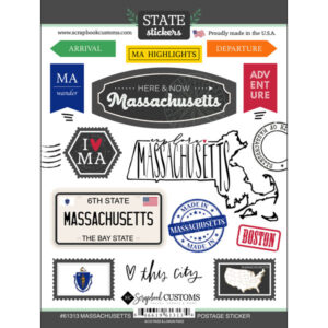 SCRAPBOOK CUSTOMS STICKER MASSACHUSETTS POSTAGE