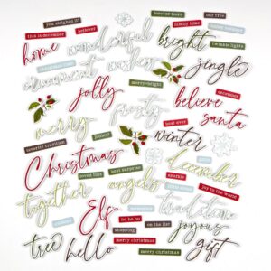 49 & MARKET EPHEMERA EVERGREEN SEASON CHIPBOARD WORDS