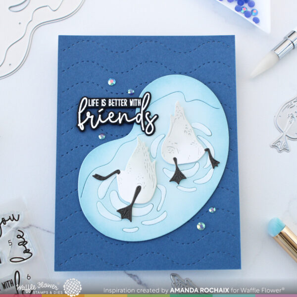 Waffle Flower Die Diving Swans